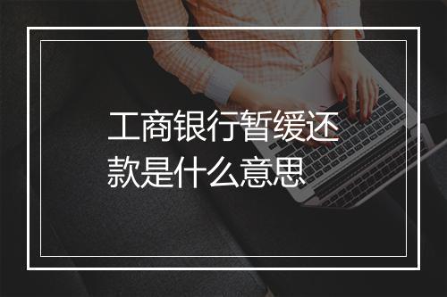 工商银行暂缓还款是什么意思