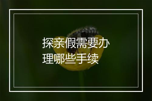 探亲假需要办理哪些手续
