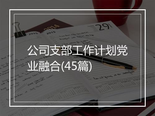 公司支部工作计划党业融合(45篇)