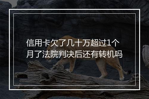 信用卡欠了几十万超过1个月了法院判决后还有转机吗