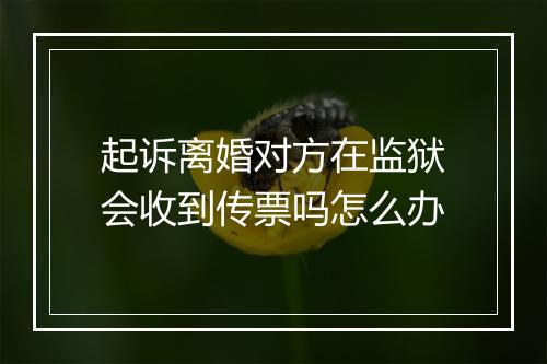 起诉离婚对方在监狱会收到传票吗怎么办