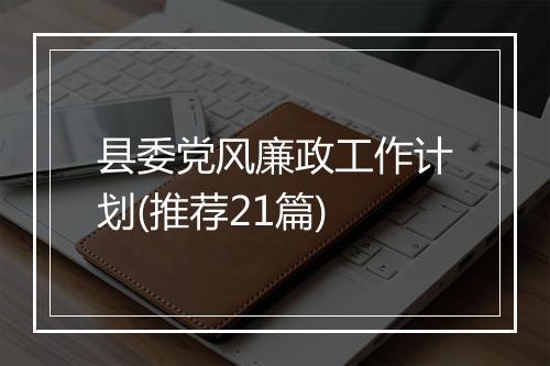 县委党风廉政工作计划(推荐21篇)