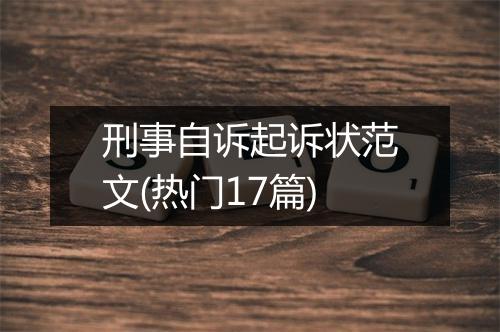 刑事自诉起诉状范文(热门17篇)