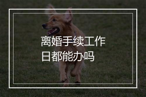 离婚手续工作日都能办吗