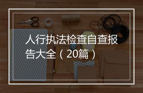 人行执法检查自查报告大全（20篇）