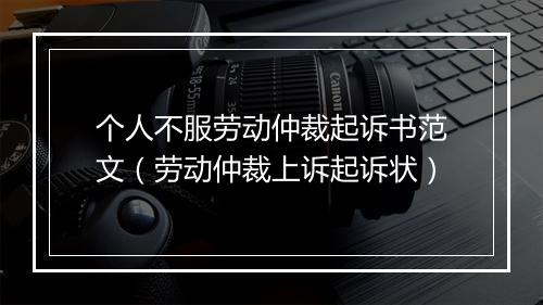 个人不服劳动仲裁起诉书范文（劳动仲裁上诉起诉状）
