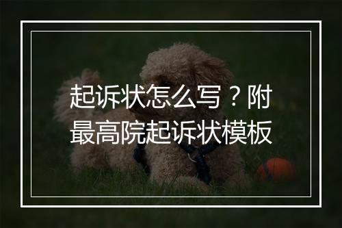 起诉状怎么写？附最高院起诉状模板