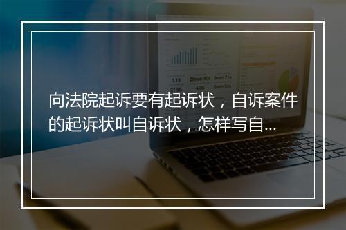 向法院起诉要有起诉状，自诉案件的起诉状叫自诉状，怎样写自诉状