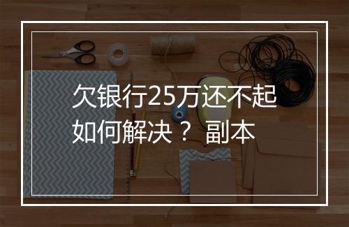 欠银行25万还不起如何解决？ 副本