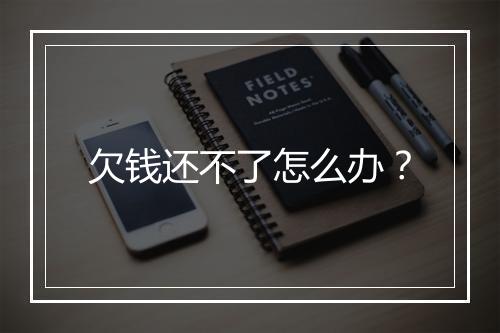 欠钱还不了怎么办？