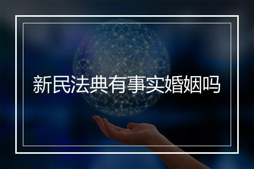 新民法典有事实婚姻吗