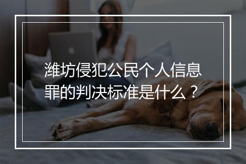 潍坊侵犯公民个人信息罪的判决标准是什么？