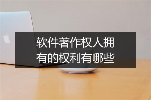软件著作权人拥有的权利有哪些