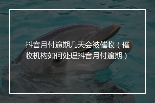 抖音月付逾期几天会被催收（催收机构如何处理抖音月付逾期）