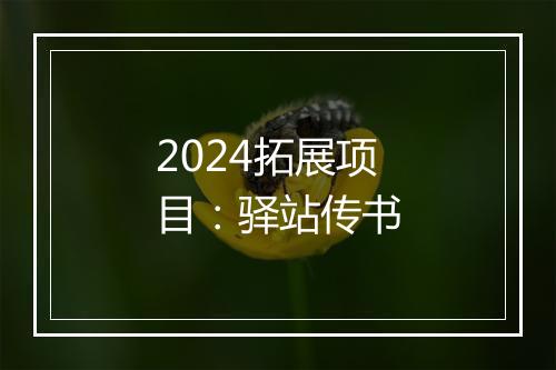 2024拓展项目：驿站传书