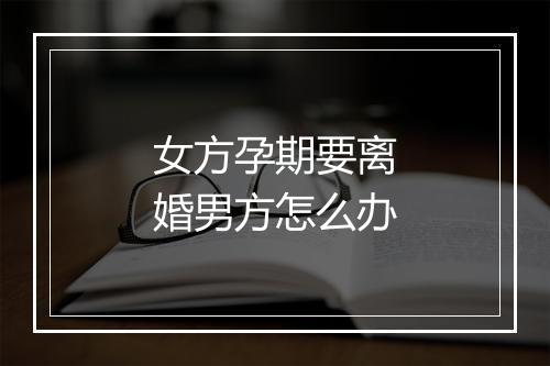 女方孕期要离婚男方怎么办