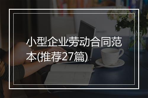 小型企业劳动合同范本(推荐27篇)