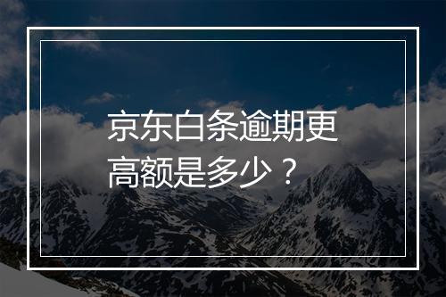 京东白条逾期更高额是多少？