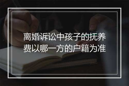 离婚诉讼中孩子的抚养费以哪一方的户籍为准