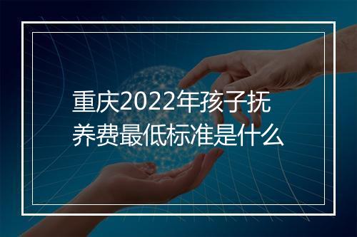 重庆2022年孩子抚养费最低标准是什么