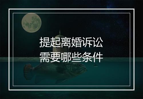 提起离婚诉讼需要哪些条件