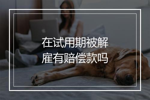 在试用期被解雇有赔偿款吗
