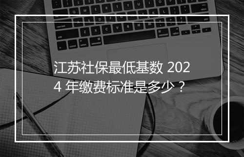 江苏社保最低基数 2024 年缴费标准是多少？