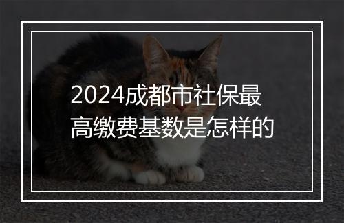 2024成都市社保最高缴费基数是怎样的