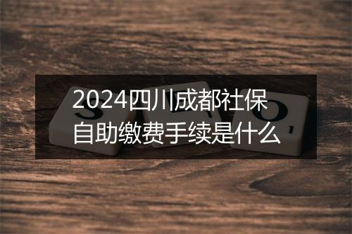 2024四川成都社保自助缴费手续是什么