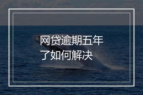 网贷逾期五年了如何解决