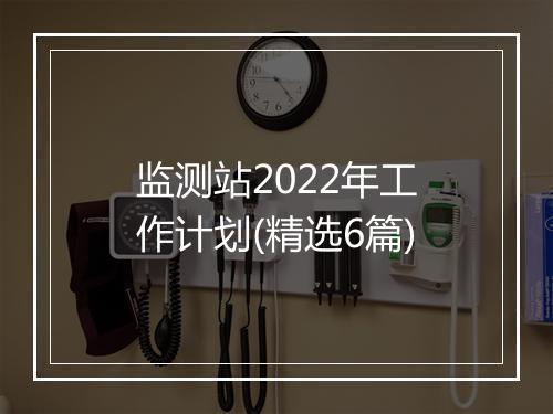 监测站2022年工作计划(精选6篇)