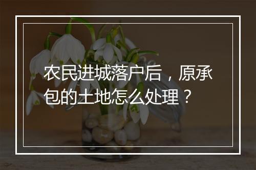 农民进城落户后，原承包的土地怎么处理？