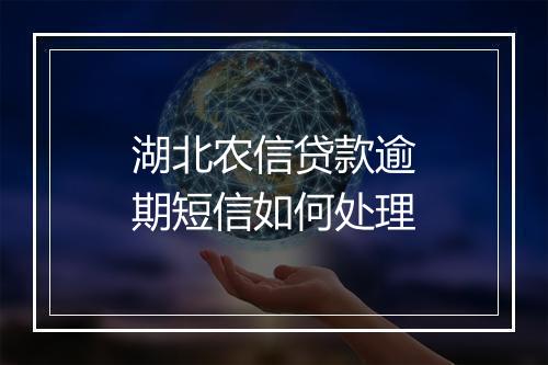 湖北农信贷款逾期短信如何处理