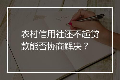 农村信用社还不起贷款能否协商解决？