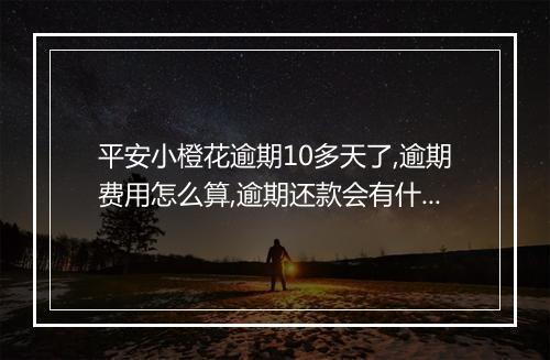 平安小橙花逾期10多天了,逾期费用怎么算,逾期还款会有什么后果