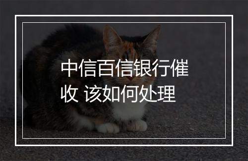 中信百信银行催收 该如何处理