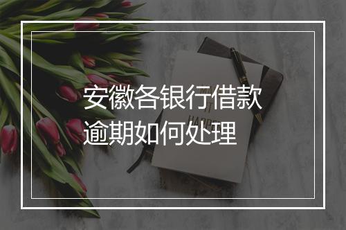 安徽各银行借款逾期如何处理