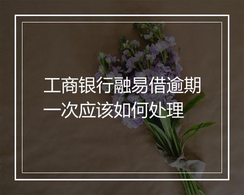 工商银行融易借逾期一次应该如何处理