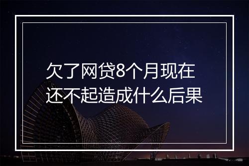 欠了网贷8个月现在还不起造成什么后果