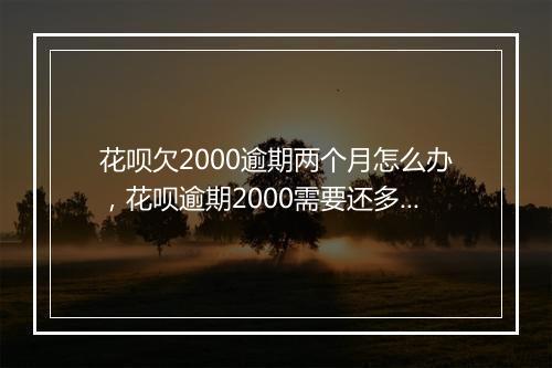 花呗欠2000逾期两个月怎么办，花呗逾期2000需要还多少利息