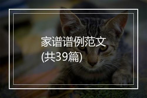 家谱谱例范文(共39篇)