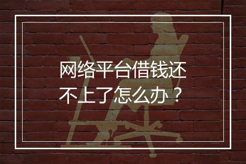 网络平台借钱还不上了怎么办？