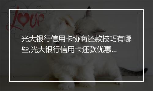 光大银行信用卡协商还款技巧有哪些,光大银行信用卡还款优惠政策解析