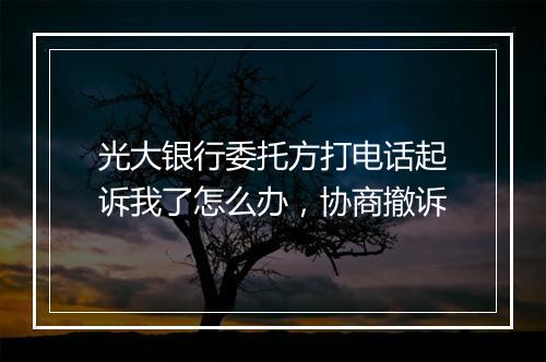 光大银行委托方打电话起诉我了怎么办，协商撤诉