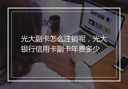 光大副卡怎么注销呢，光大银行信用卡副卡年费多少