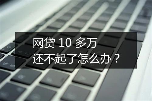 网贷 10 多万还不起了怎么办？