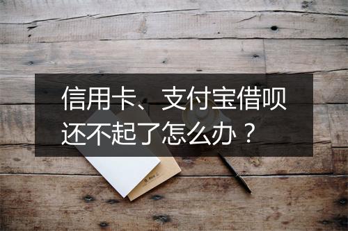 信用卡、支付宝借呗还不起了怎么办？