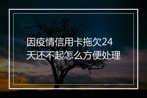 因疫情信用卡拖欠24天还不起怎么方便处理