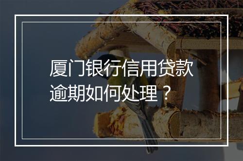 厦门银行信用贷款逾期如何处理？