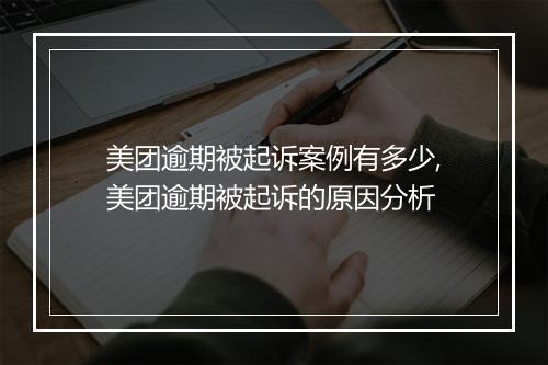 美团逾期被起诉案例有多少,美团逾期被起诉的原因分析